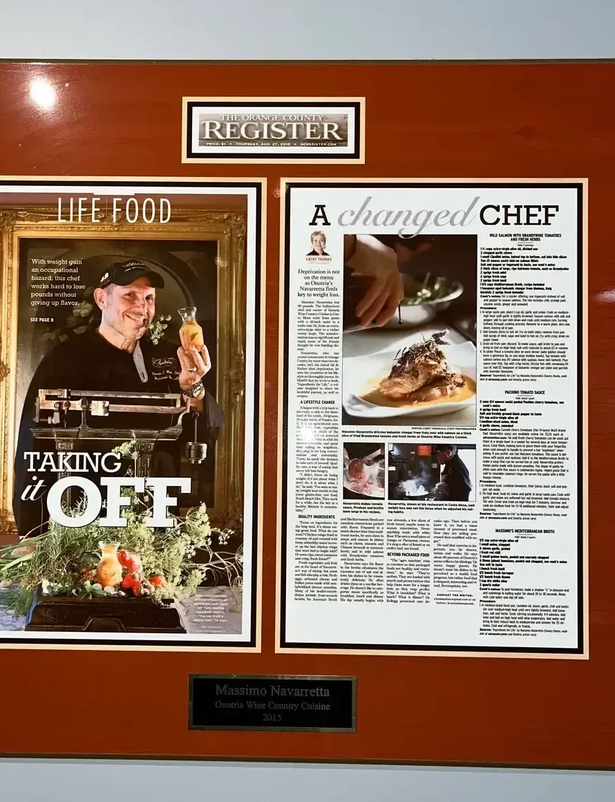 OC Register — A Changed Chef and Taking Off feature articles